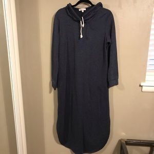 Navy hoodie maxi dress